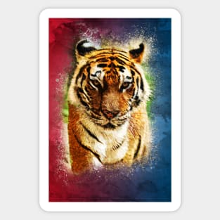 Exotic Bengal TIGER Abstract Watercolor artwork for the animal lovers Sticker